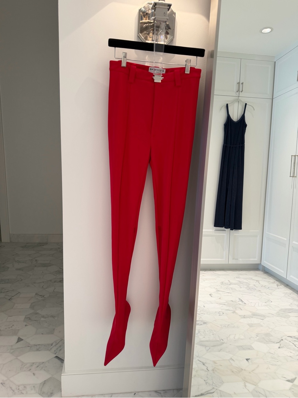 Balenciaga Bright Red Skinny Pointed-Hem Trousers